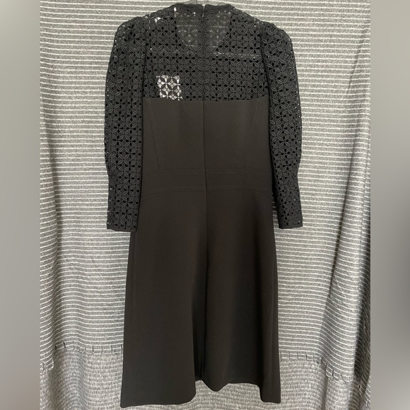 Sandro Black Long Sleeve Lace Dress - Picture 2 of 3